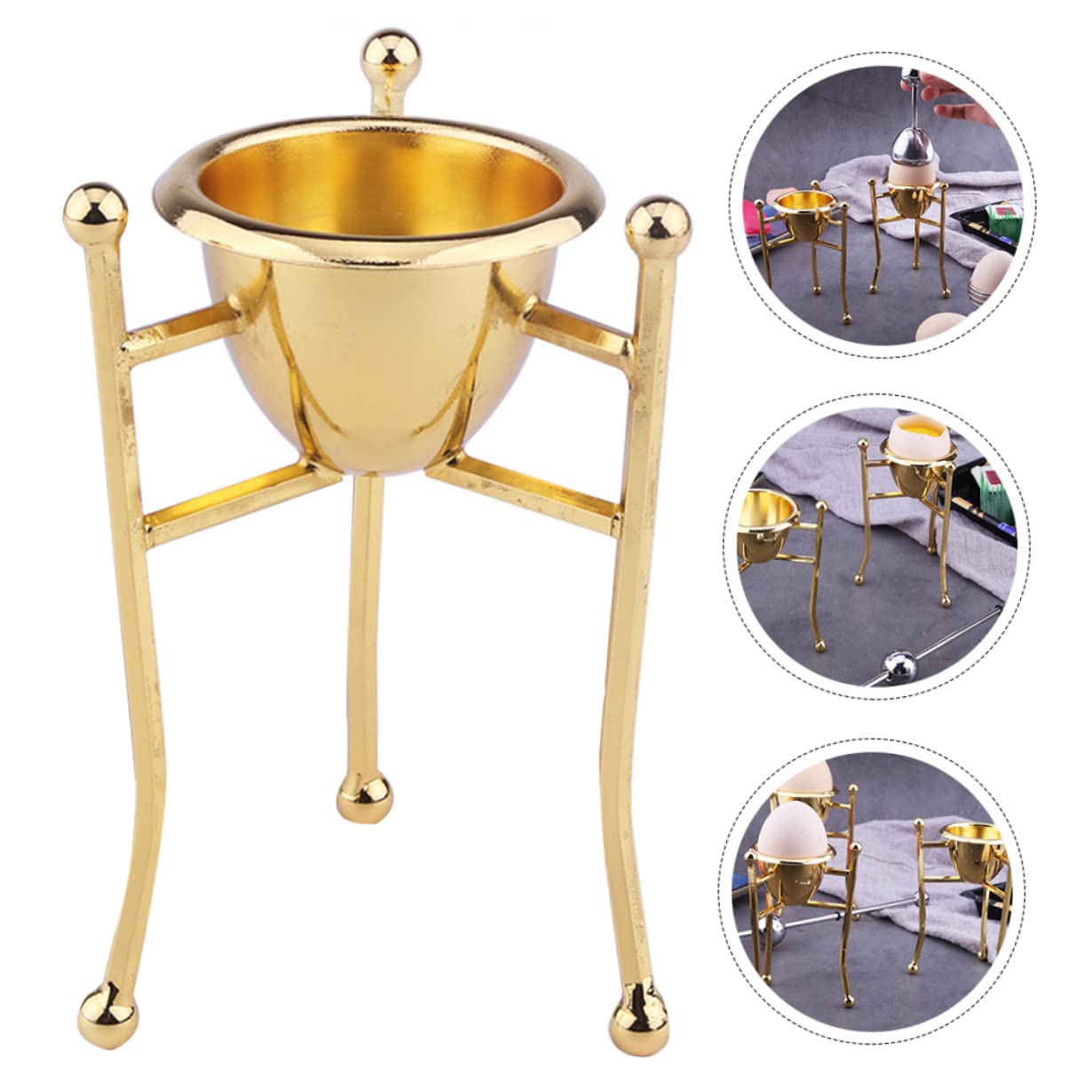 Amosfun 3 Piezas Rejilla para hueveras Platos Relleno de Huevo Plano Taza de cáscara de cocidos Taza para cocinar portahuevos huevera de Cobre Porta de Cobre