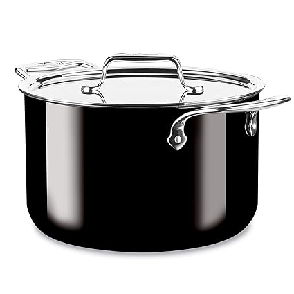 All-Clad Fusiontec Onyx 7 Qt. Stockpot Cookware, Pots, & Pans, 7 quart, Black