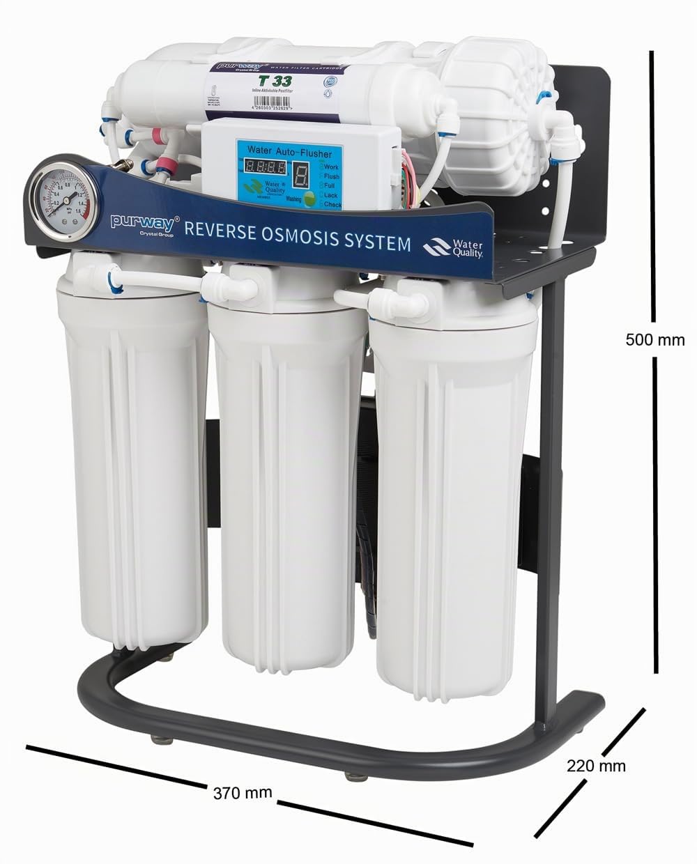Purway Crystal Group Booster 5 Livelli 600 GPD Direct Flow Impianto Osmosi Inversa + Set Filtri Ricambio