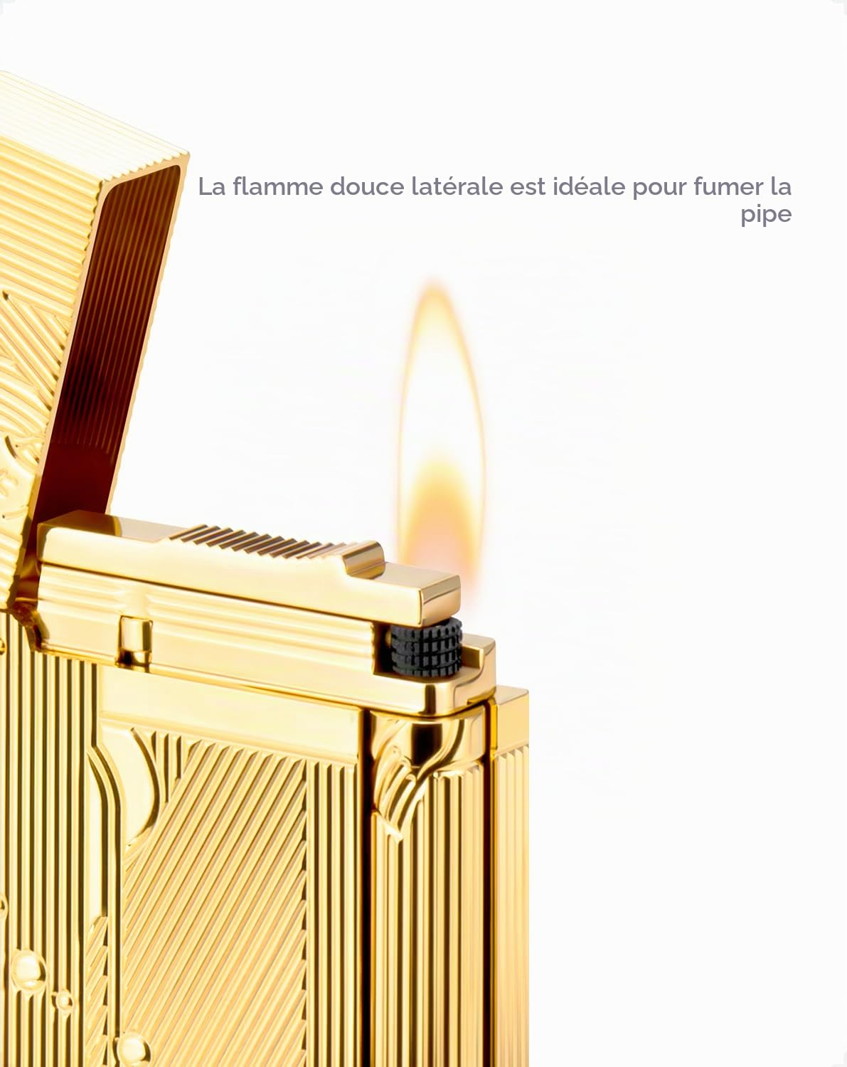 Briquet Sanji à Gaz Rechargeable - Flamme Douce (Gaz Non Inclus)