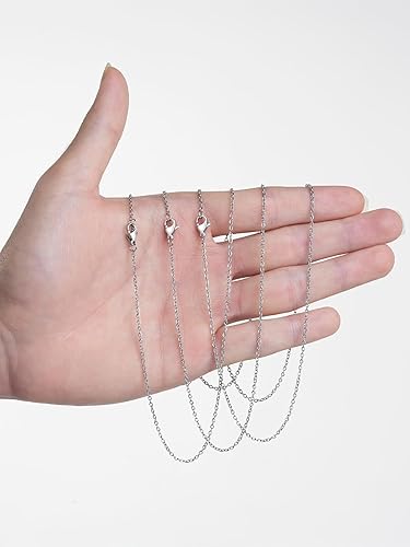 Miniatura 6 de Cadena de acero inoxidable para la fabricación de joyas cadenas de collar LUCKYPADS a granel de 0.059 in, cadenas delgadas de 0.059 in, paquete de