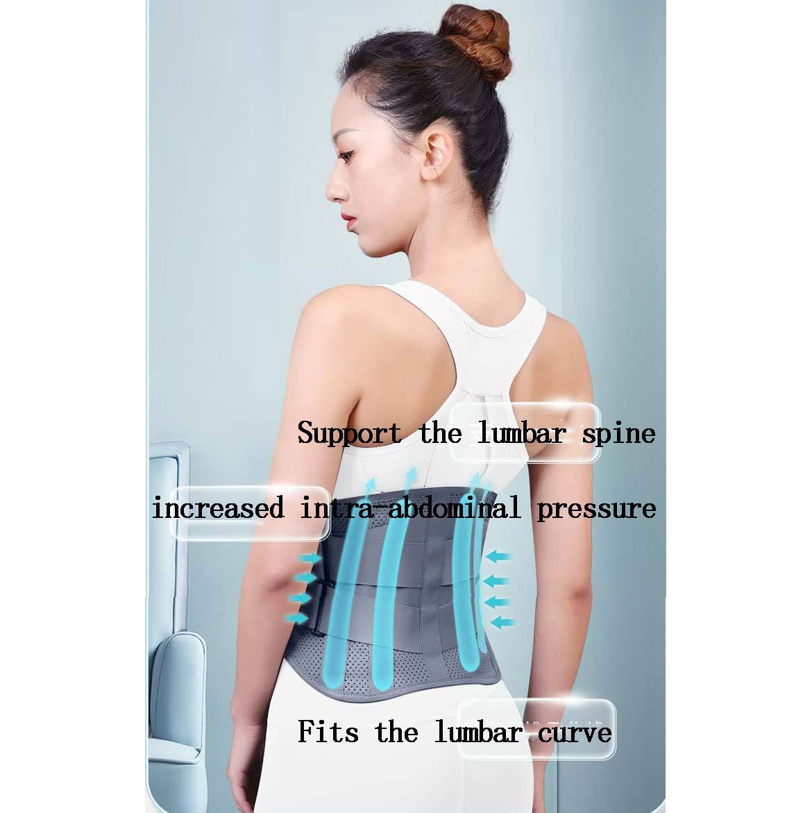 Cintura di Supporto per Tutore Lombare per Alleviare Il Mal di Schiena, La Scoliosi Regolatore di Vita Regolabile per Allenamento per Donna, Uomo Support (Size : XXL/XX-Large)