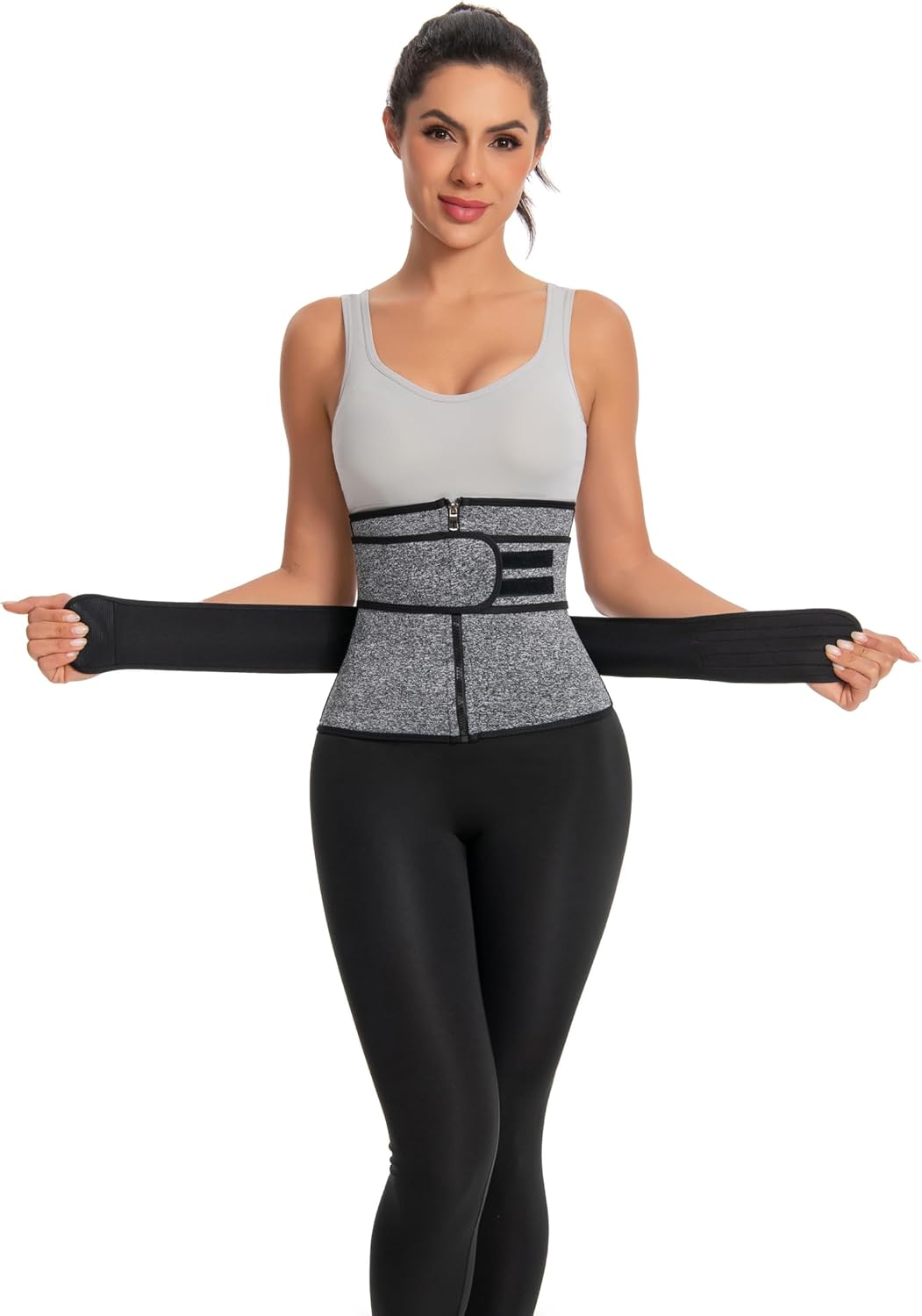 Corset Women's Body Shaper Seamless Sweat Sports Black Workout Waist Trainer - Image 3