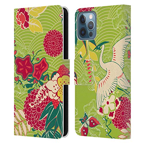 Étui portefeuille iPhone 12 et 12 Pro Haroulita Motif Oiseau Japonais