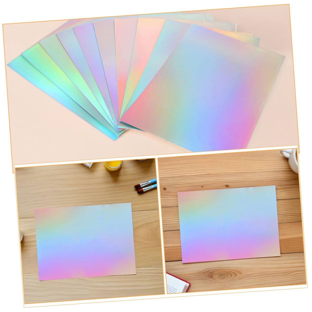 Cartoncino Specchiato Metallizzato A4 60 Pezzi per Bambini | Fogli Iridescenti per Bricolage, Adatti a Progetti Creativi e Biglietti, Formato A4