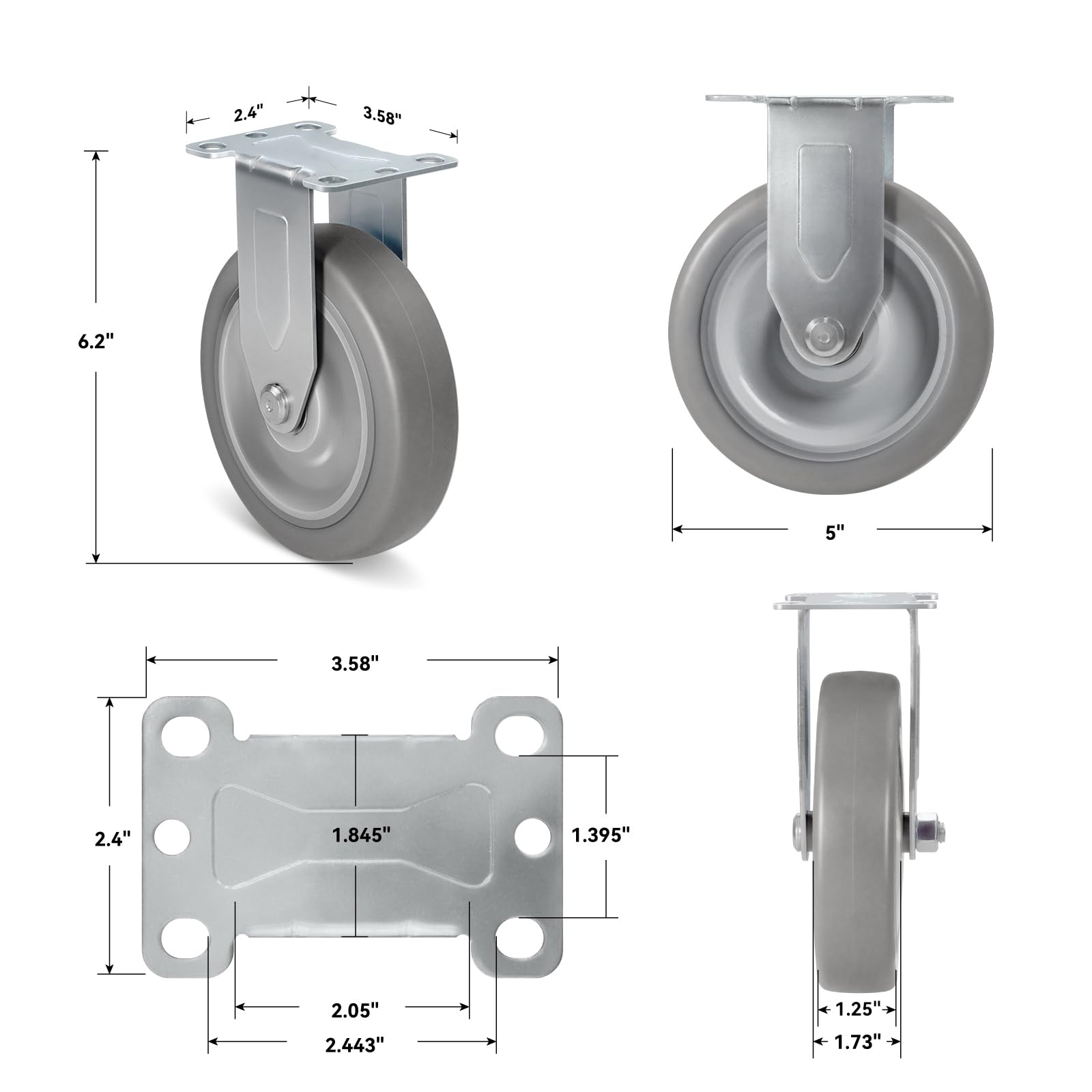 Heavy Duty Casters - 1400lb Capacity -8