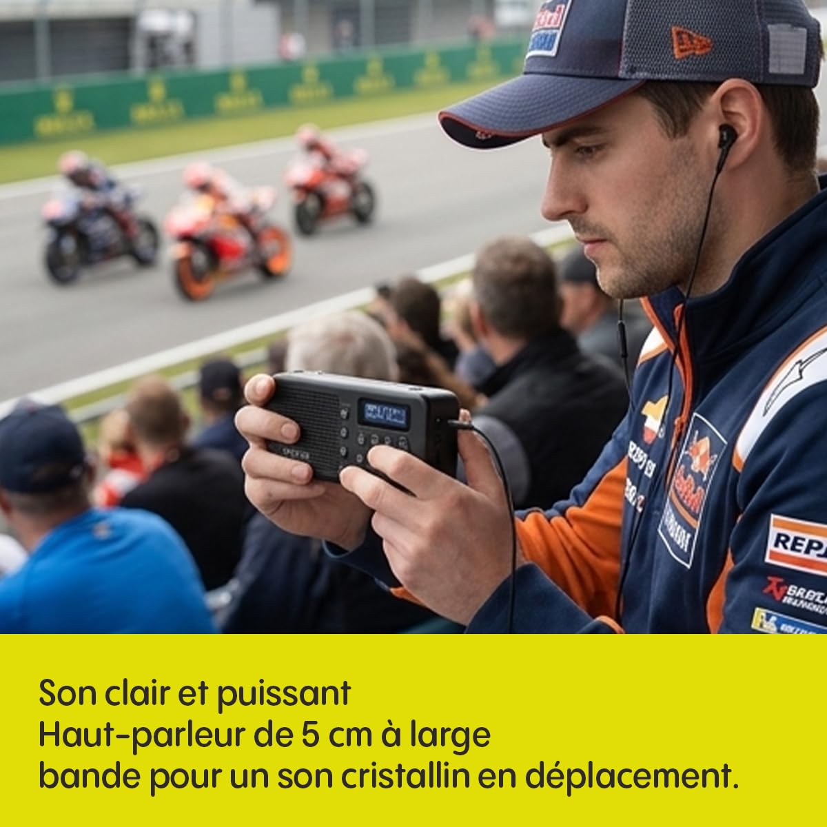 Pure Elan Move Radio numérique portable DAB+ & FM avec Bluetooth 5.3, Radio de poche ultra-compact avec batterie jusqu'à 16 heures, radio portable avec prise casque et écran LCD – Noir