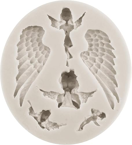 Miniatura 3 de MINFEIDMS Molde de silicona con alas de ángel, moldes para fondant de ángel para bebé, querubín de ángel, moldes de silicona para baby shower,