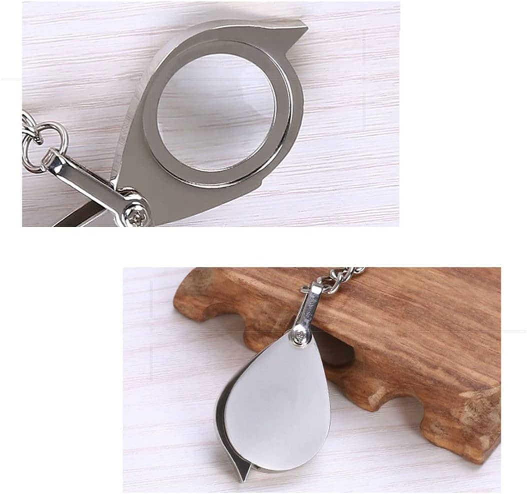 Lupa 2 szt. 15x W całości z metalu Mini lupa Składana kieszonkowa lupa z lupą z metalową obrotową osłoną ochronną do biżuterii, czytania, hobby, nauki, okularów Bo A (kolor: Sil Beauty Comes
