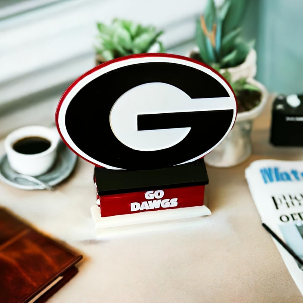 College Bronze Georgia Bulldogs Table Top Solid Statue Accessory for Office and Home Decor