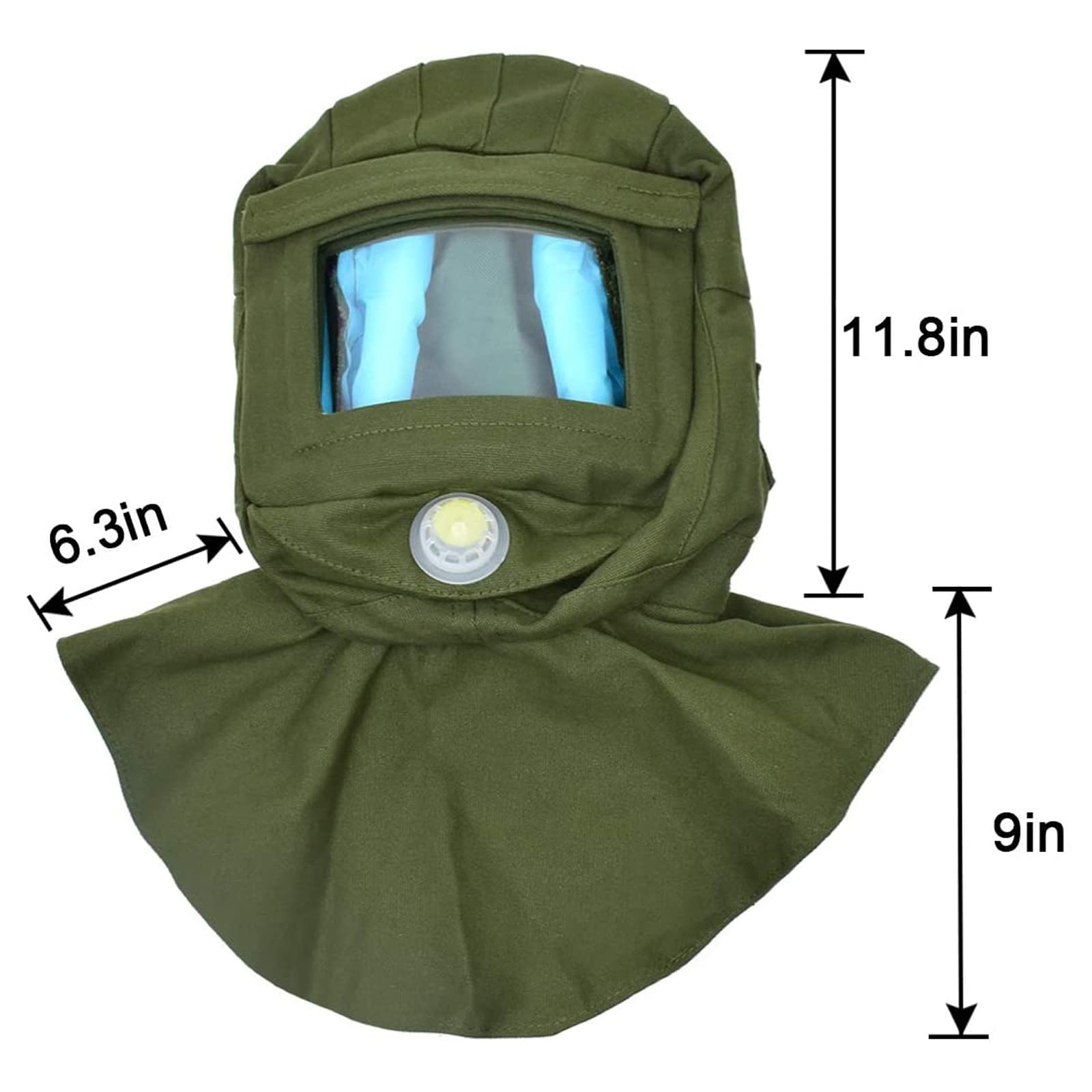 Magiin Casque de Sablage Anti Vent Sand Blaster, Masque de Sablage Protection de la Poussière Protection Visage, avec Verre Remplacement + 1 Paire Film anti-buée