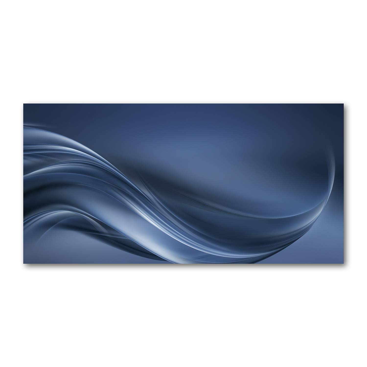Image sur verre acrylique Tulup 120x60cm tableau gris vagues de salon