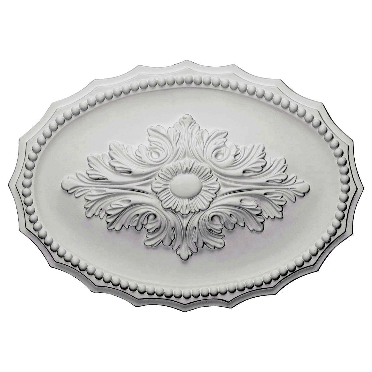 17 Inch by 12" Oval Ceiling Medallion White Primed Polyurethane #590 By Designer's Edge Millwork