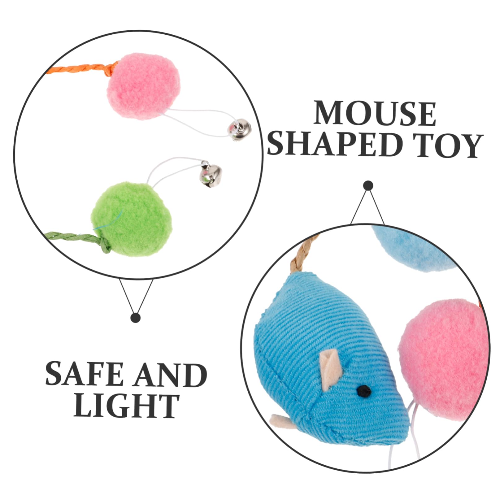6pièces Jouet Souris pour Chat Jouet Teaser De Remplacement Fourniture