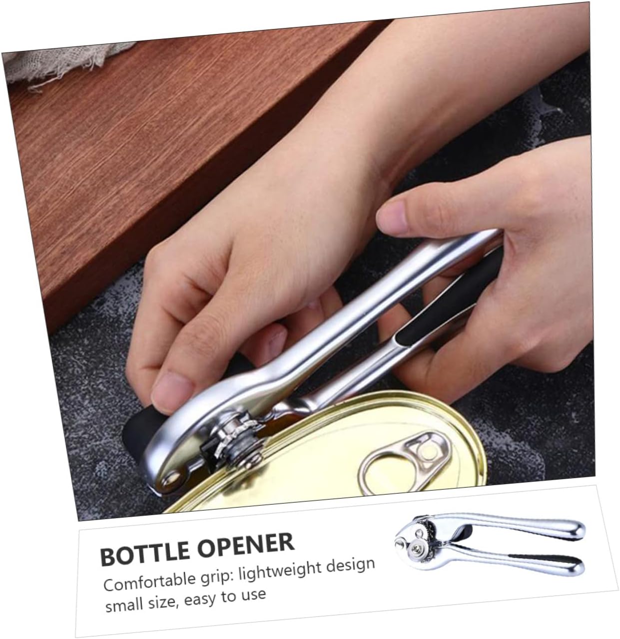Multi-function Manual Can Opener Tool Non-slip Handle Versatile for Cans and Bottles for Kitchen Restaurant and Parties Chrome Finish