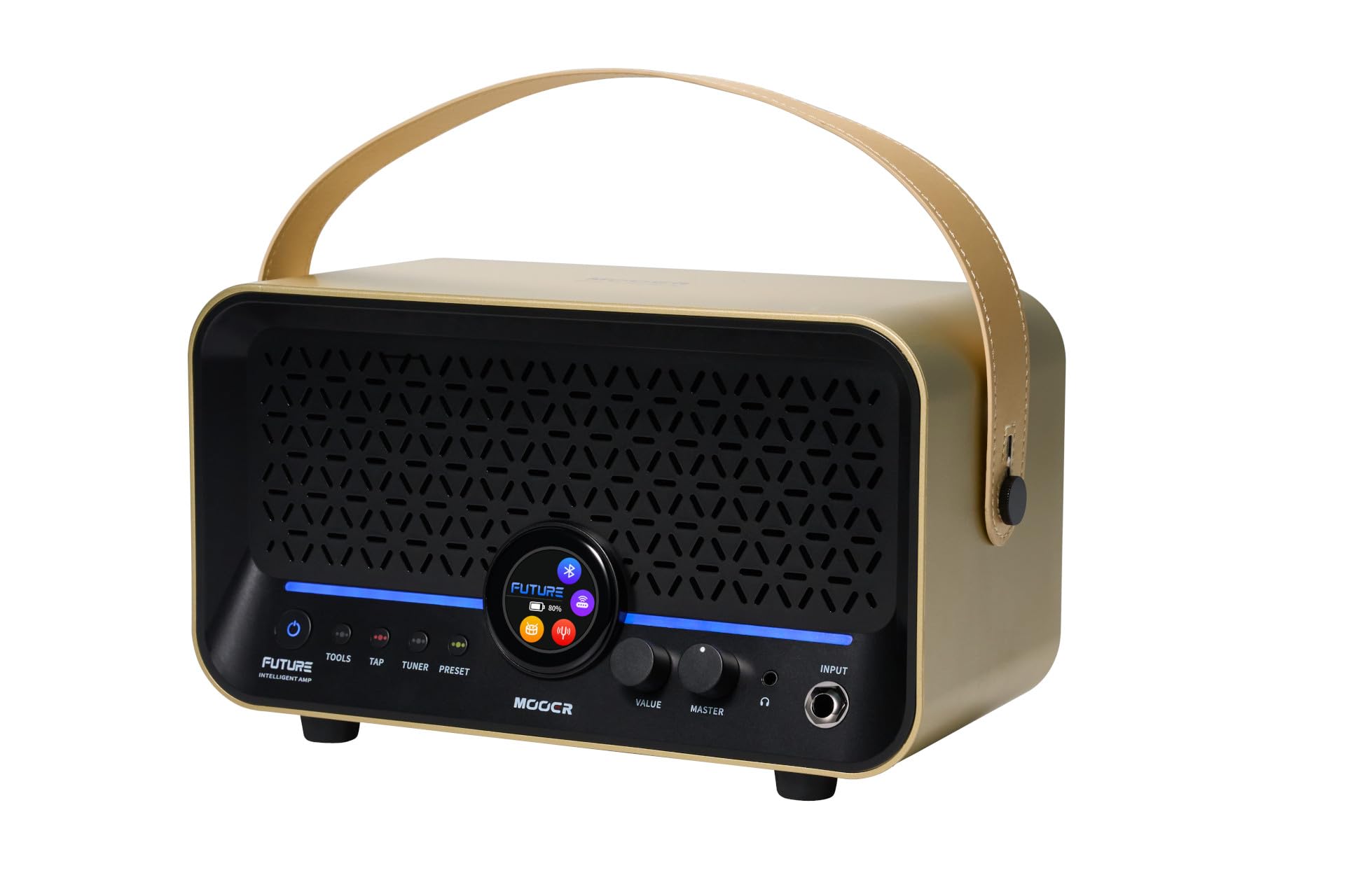 Mooer F15i Li – Multi Effects & Modeling Guitar Combo, 15 Watt, con batteria – Imperial Gold