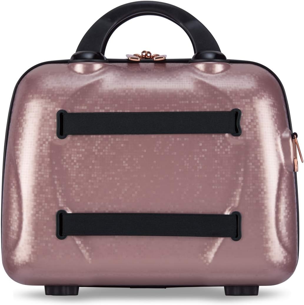 it luggage-Vanity Case-Sparkle-Pink-13.8 Inches Fashion Handbag for Women Hardsided Polycarbonate Make up Box Cosmetic Bag -35Cm, Pink, Handbag