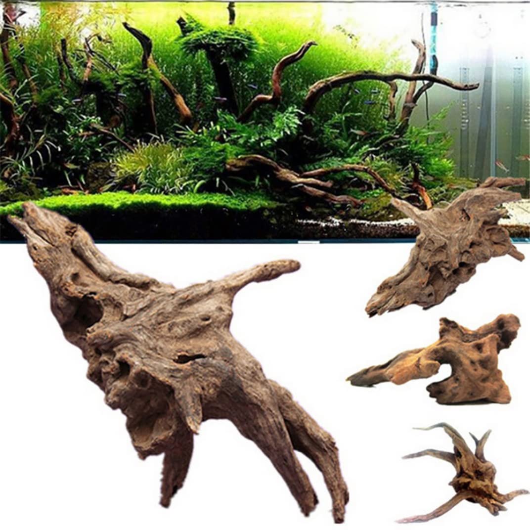 Decorazione per Acquario in legni Naturali, Ornamento per Ceppo di Legno paesaggistico per Acquario e scaping di Piante