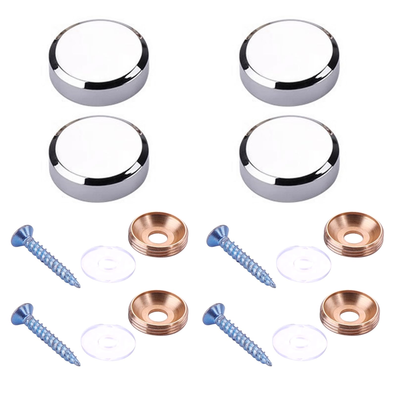 Tsophreniq Multicolor 4Pcs Glass Screws Caps Covers Nails Fasteners Flat Decorative Caps Billboards Decoration Nails Furniture Hardware Glass Fasteners