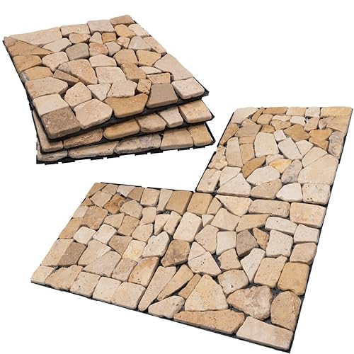 DIY Deck Tiles Natural Patio Marble Floors, Outdoor Garden Terraces