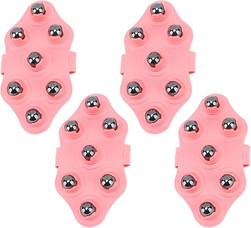 4 guantes de masaje en forma de palma, masajeador de mano con 7 bolas magnéticas de rodillo, guante de masaje en forma de palma para músculos,