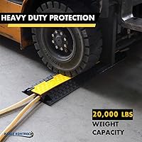 Vista 7 de Kable Kontrol Atlas Cable Protector Wire Ramp - 2 Channel - 1 Pc - 39" Long Black & Yellow - 20,000 Lbs Load Capacity - Rubber Speed Bump Wire