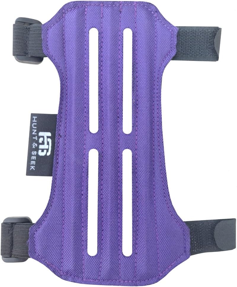 Hunt & Seek Fabric Archery Arm Guard 2 Hook-and-Loop Adjustable Straps Suede Leather Hunting Arm Guard Forearm Wrist Protector Archery Bracer Unisex