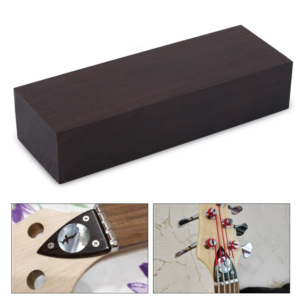 Akozon 12*4*2.5 Legno di Ebano Nero Vuoto Materiale Fai da Te per Strumenti Musicali, Strumenti Musicali