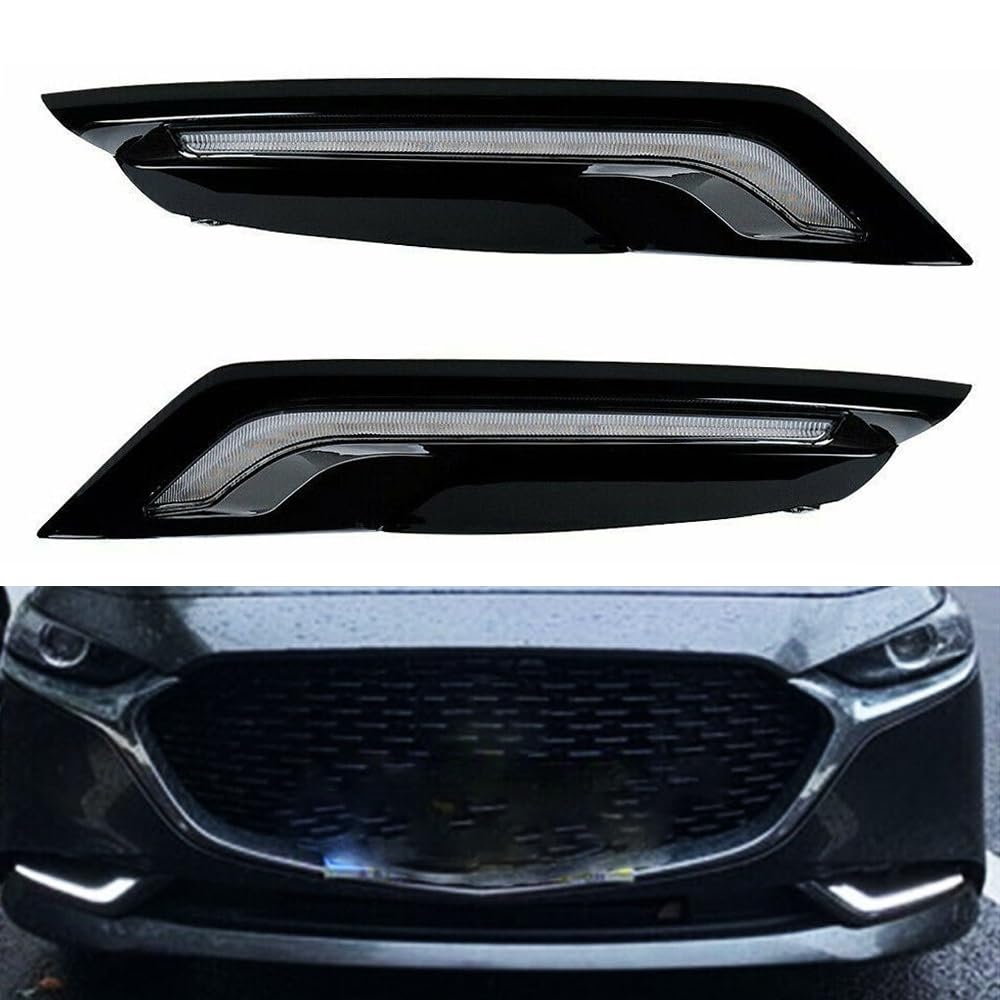 Riloer DRL - Luci diurne a LED per auto DRL, luci diurne a LED per auto DRL,Luce di Marcia Diurna, Sostituzione Fendinebbia a LED, Compatibile con Mazda 3 Axela 2019-2022