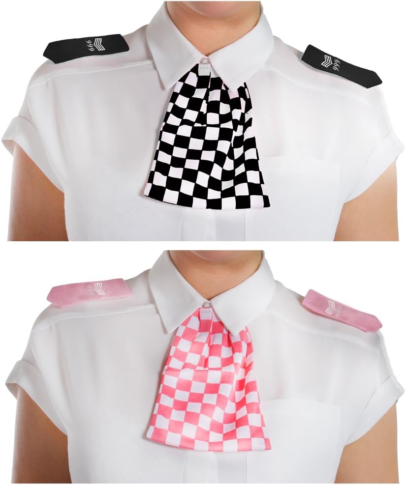 Police Wpc Epaulettes And Checkered Scarf Set Great For Cops And Robbers Fancy Dress Party Accessory