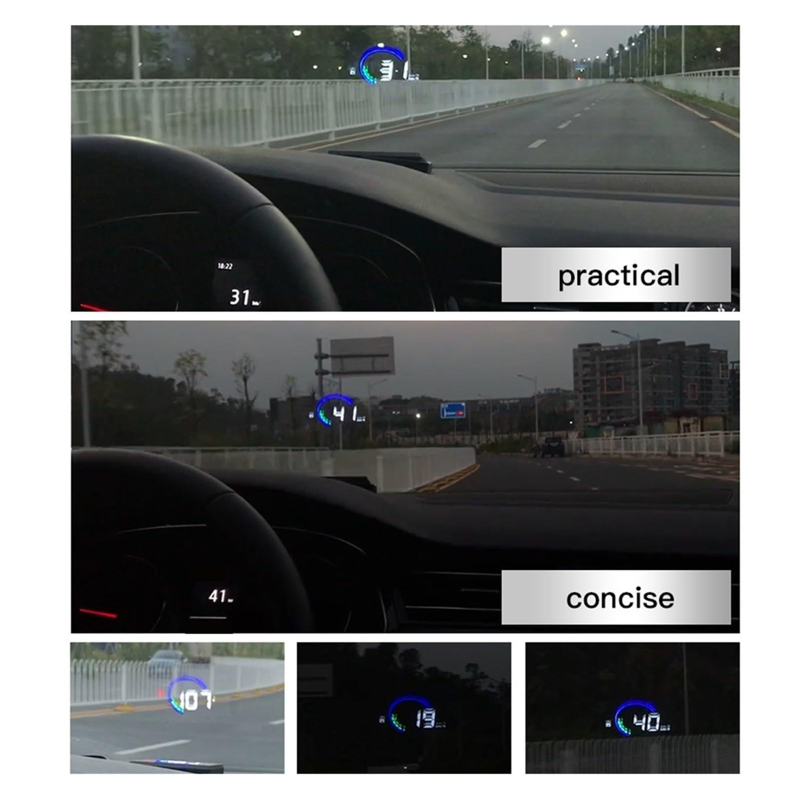 HUD H6 Head-Up Display OBD2 Velocímetro Parabrisas De Coche Proyector De Velocidad Exceso De Velocidad RPM Alarma De Voltaje Instrumento Multifunción