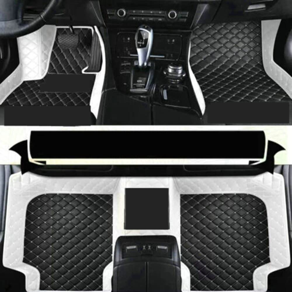 Customized car Floor mat,Compatible with Geely Cityray,Coolray,Emgrand,GX3 Pro,Geometry C,Okavango,Starray,PU Leather,Anti-Slip,Easy Clean,Easy Installation (White+Black White)