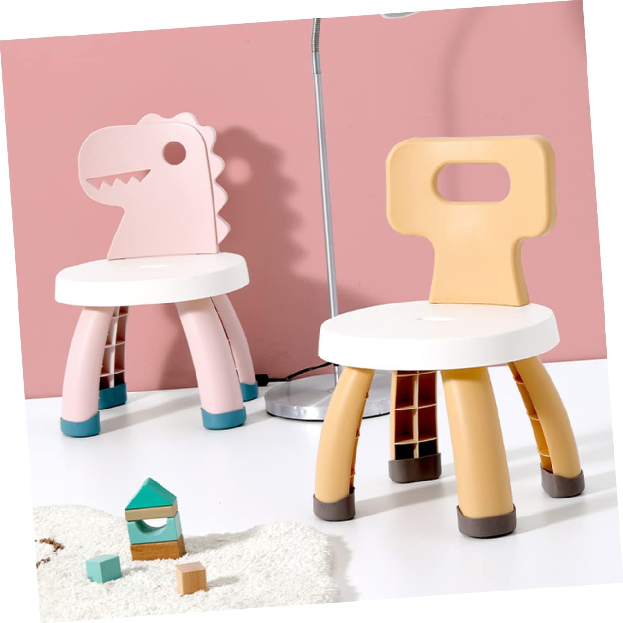 OUNONA Boys and Girls Chair Boy Girl Back Stool Pp Cartoon Stool Safety Design
