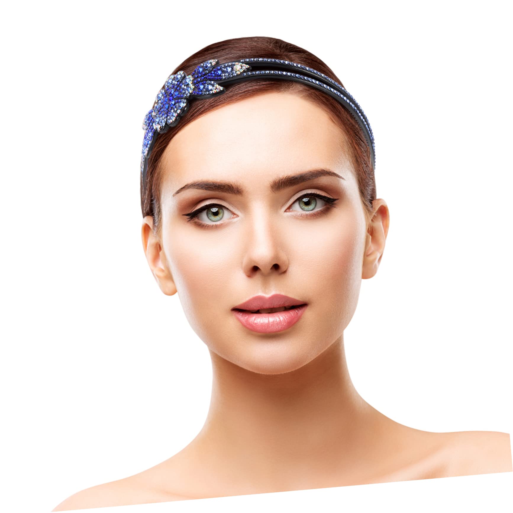minkissy 12piezas Diadema De Flores Con Piedras Brillantes Antideslizante Para Mujeres Accesorio De Cabello Para Fiestas y Eventos Especiales