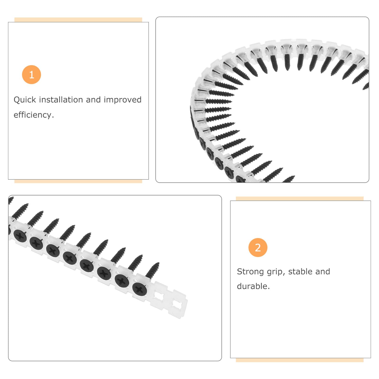 Zerodeko Trockenbauschrauben Kunststoff Selbstbohrend M35 X 25mm 1000 Stück Kettenschrauben für Wandbefestigung Gipskarton Regale und Bilderrahmen
