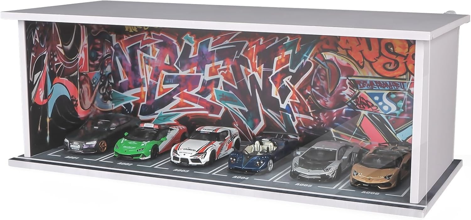 Diorama Parking Garage for 1:64 Scale Diecast Cars | Miniature Scene for Hot Wheels, Matchbox & Model Car Displays (Graffiti 1:64)-picture-15