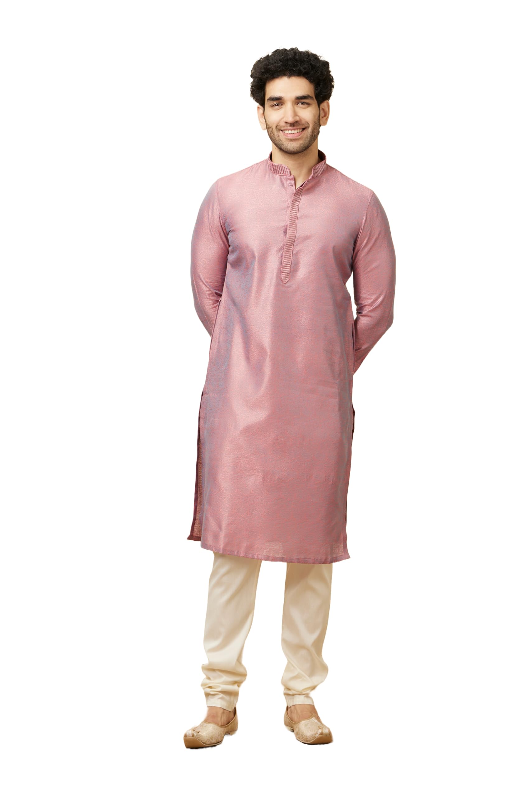 manyavar Men's Self Design Kurta Pajama Set (2pcs)-picture-32