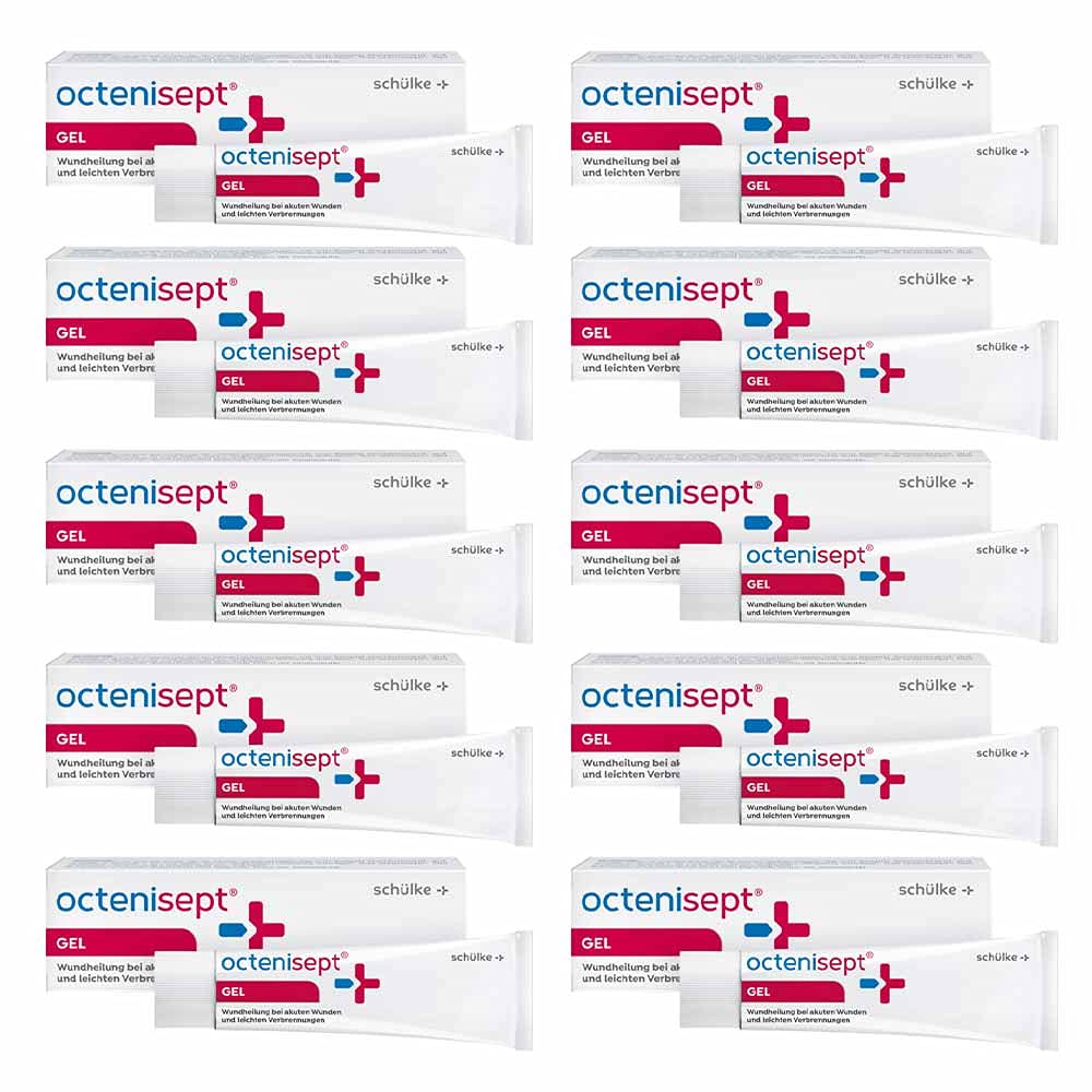 10x 20 ml Schülke Octenisept® Gel Wundgel Heilsalbe Verbrennungen Sonnenbrand Gel Schutz, Tube