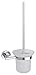 Produktbild tesa LUUP WC-Garnitur, satiniertes Glas und verchromter Edelstahl - Toilettenbürsten-Set zur Wandbefestigung ohne Bohren, inkl. Klebelösung - 385mm x 160mm x 120mm