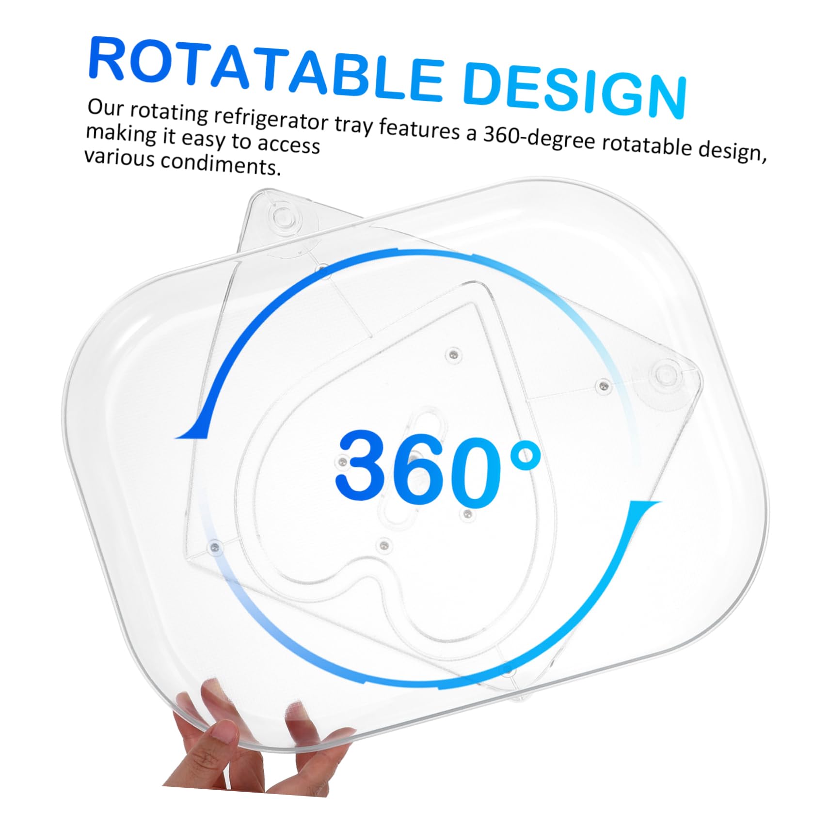 Anneome Bandeja Giratoria De Especias Transparente Organizador De Cocina Resistente y Espacioso Para Refrigerador y Encimera Accesorio Práctico De Almacenamiento