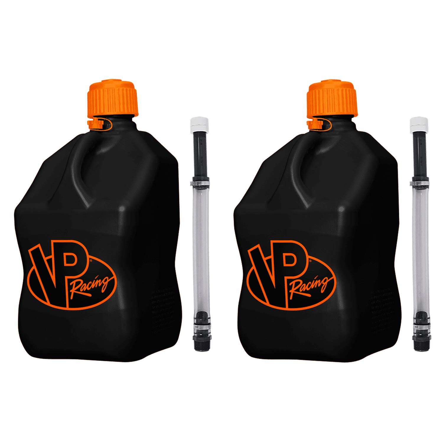 VP Racing 3852-CA, 5.5 Gallon Square V-Twin Racing Utility Jugs with Deluxe Filler Hoses (2 Pack)