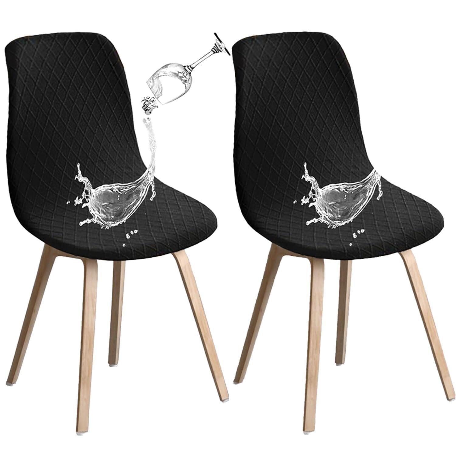 PBTMCD Dining Chair Covers, Stretch For Room Slipcovers Protectors, For,Suitable For Restaurants(Black,2pc)