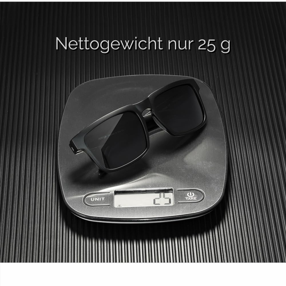 Nyfolk Unisex-Polarisationssonnenbrille, blendfrei, rechteckiger Rahmen im Retro-Stil – ideal für alle Outdoor-Aktivitäten