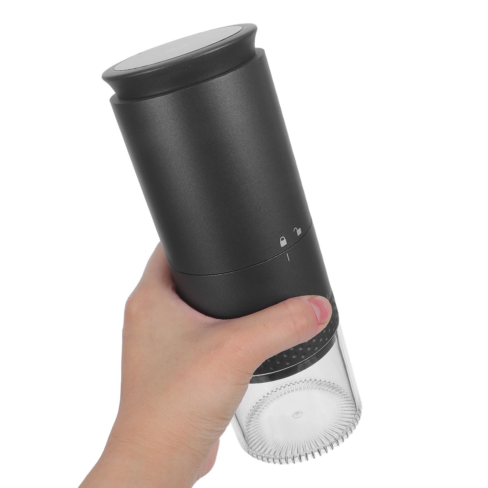 Ipetboom Molino Eléctrico para Café Silencioso con Capacidad de 25g de Granos y Recipiente de 50g, Diseño Compacto en Abs para Uso Doméstico y Apartamentos Pequeños