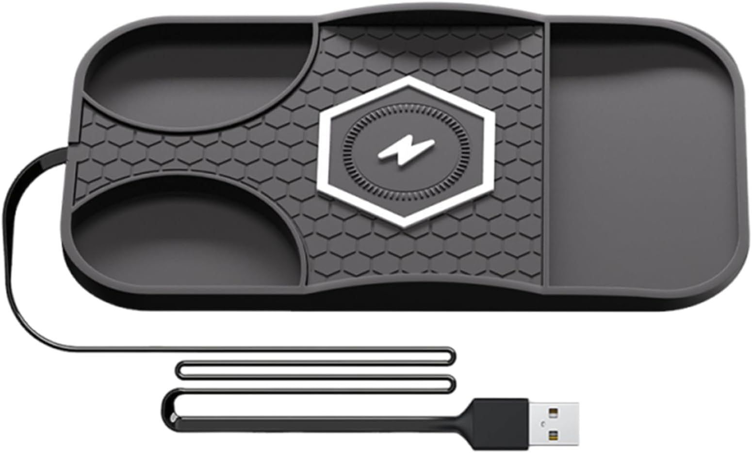 Wireless Car Charger: Wireless Charging Design, Fast Power Transfer Base, Non-Slip Silicone Mat , Phone Power Station