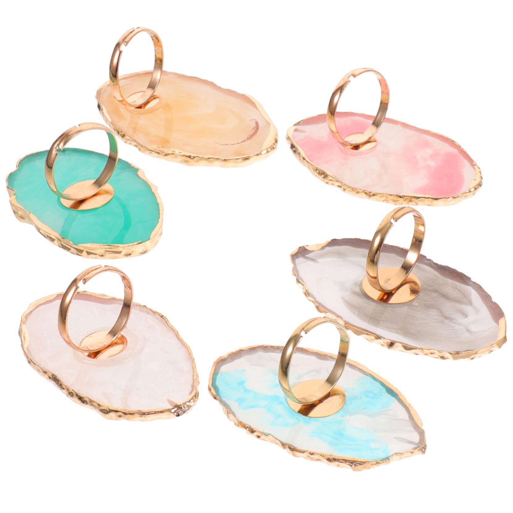 Angoily 18 Piezas Paleta de Anillos Paleta de Resina para uñas Accesorio de Herramienta de manicura Esmalte de uñas Paleta de Mezcla de Colores de Resina paletas de Resina para uñas Clavo