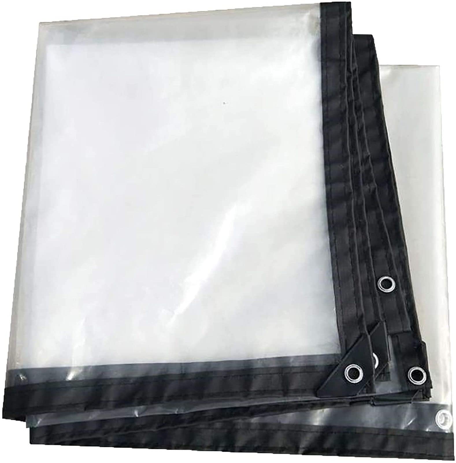 GJZQDKX Heavy Duty Waterproof Tarps 4x8m with Metal Grommets Transparent Clear Tarp UV Resistant Windproof Ideal for Outdoor Use Patio CoverProtection