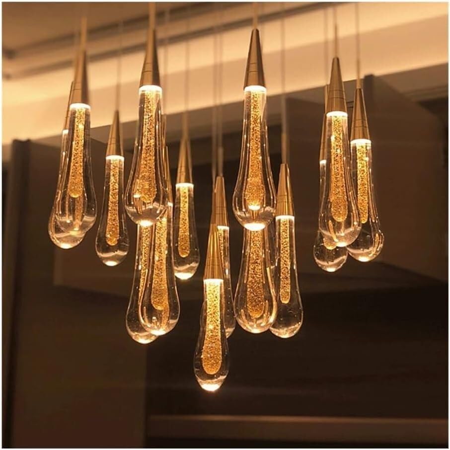 Suspension minimaliste à LED en verre soufflé et fer forgé - 5