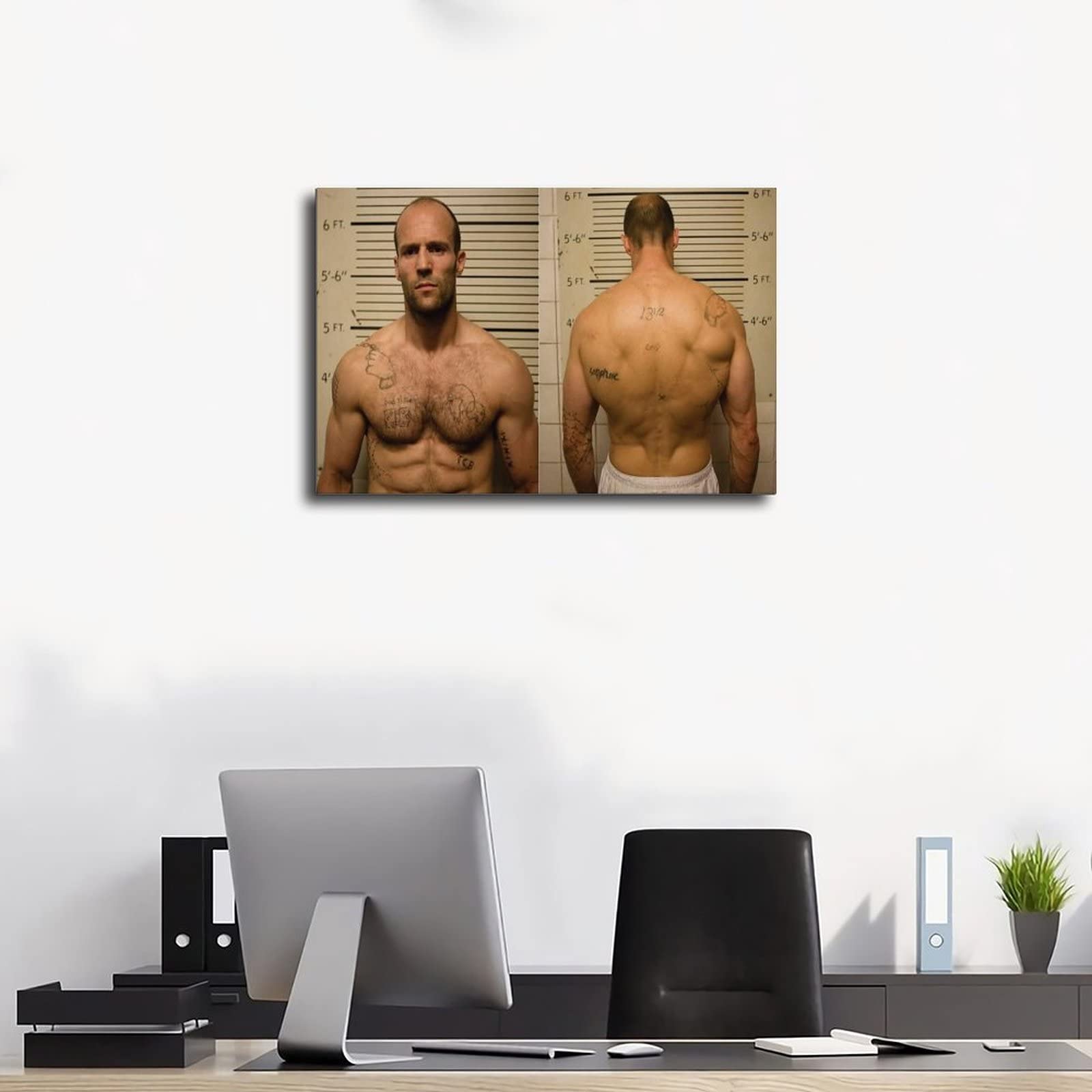 Photo sur toile Jason Statham de film masculin sexy - Décoration murale pour salon, chambre à coucher - Sans cadre - 60 x 90 cm