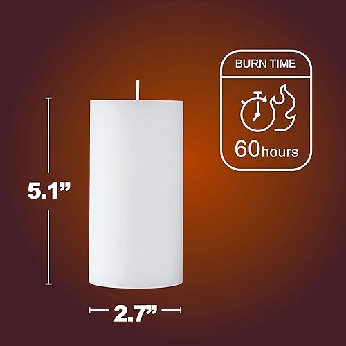 Miniatura 5 de SPAAS - Velas rústicas de pilar blanco, juego de 4 velas decorativas de 2.7 x 5 pulgadas, velas rústicas sin perfume de combustión limpia y sin